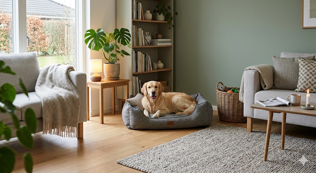 Indret stuen med plads til hund: Sådan forener du æstetik og hundekomfort
